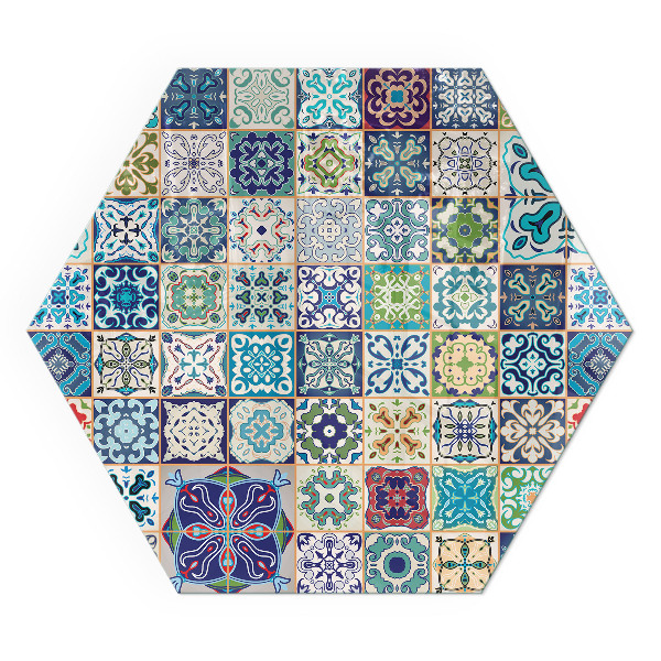 Šestihranná podložka pod krb Mozaika v různých tvarech