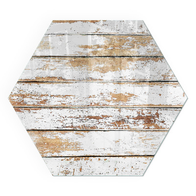 Šestihranná podložka pod krb Poškozený vzor dřevěného povrchu