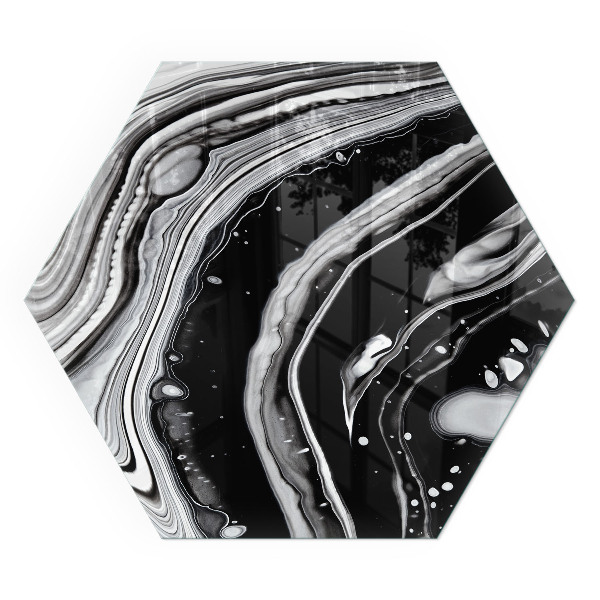 Šestihranná podložka pod krb Linie a vlny v moderní verzi