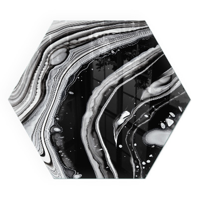 Šestihranná podložka pod krb Linie a vlny v moderní verzi