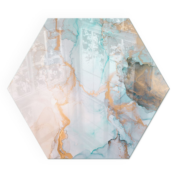 Šestihranná podložka pod krb Abstraktní barevné vlny