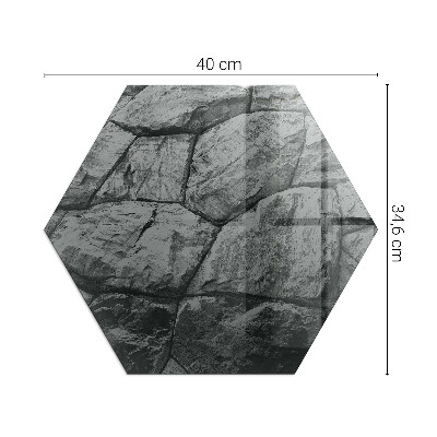 Šestihranná sklo pod krb Motiv přírodního kamene