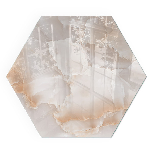 Šestihranná sklo před kamna Vzor z přírodního kamene