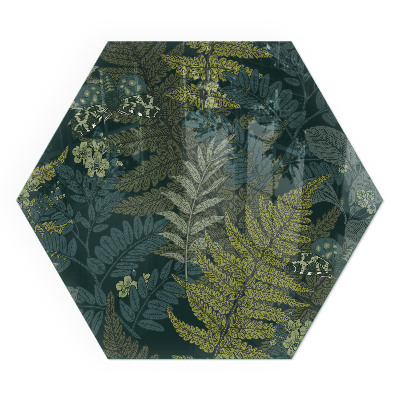 Šestihranná sklo před kamna Motýli mezi rostlinnými akcenty