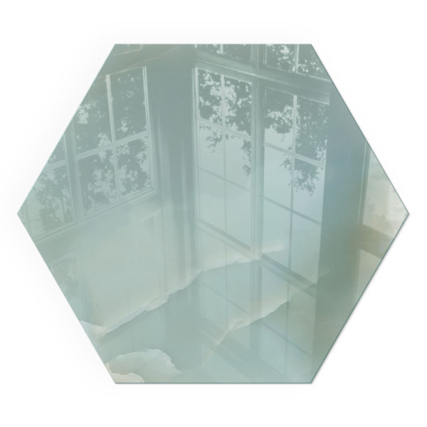 Šestihranná podložka pod krb Elegantní mramorový motiv