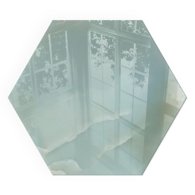 Šestihranná podložka pod krb Elegantní mramorový motiv