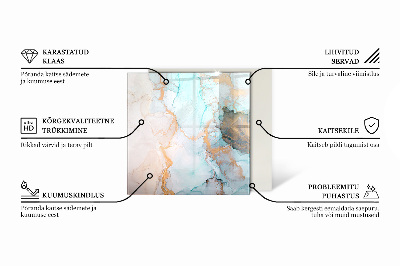 Šestihranná podložka pod krb Elegantní mramorový motiv