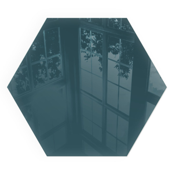 Šestihranná sklo před kamna Barva moře