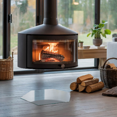 Šestihranná sklo před kamna Barva šedá