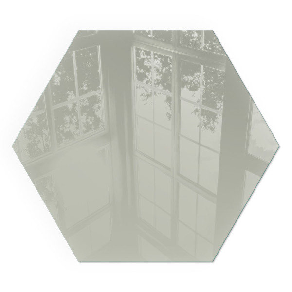 Šestihranná sklo před kamna Barva Šedozelená