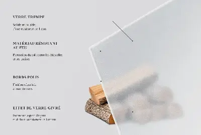 Šestihranná polotransparentní podložka pod krbová kamna