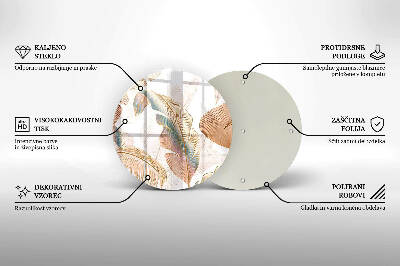 Podložka pod svíčku Boho peří a listy