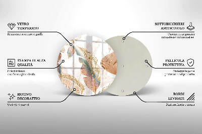 Podložka pod svíčku Boho peří a listy