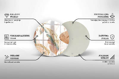 Podložka pod svíčku Boho peří a listy