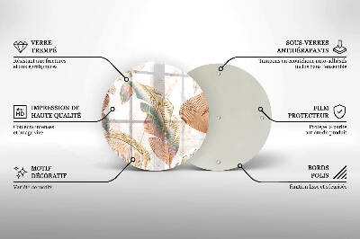 Podložka pod svíčku Boho peří a listy