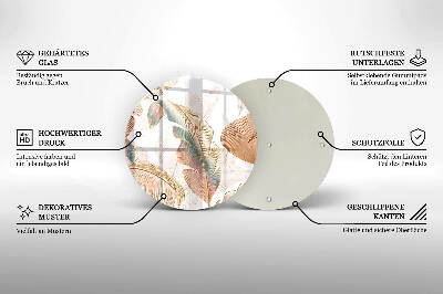 Podložka pod svíčku Boho peří a listy