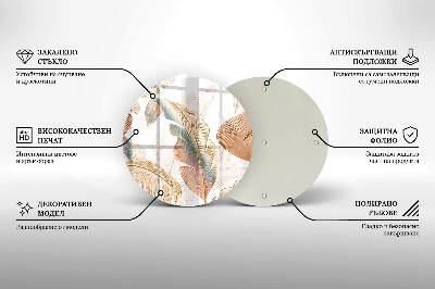 Podložka pod svíčku Boho peří a listy