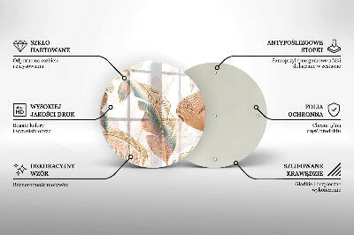 Podložka pod svíčku Boho peří a listy