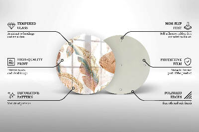 Podložka pod svíčku Boho peří a listy