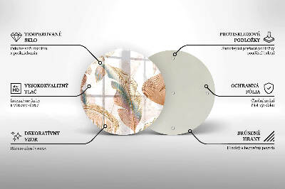 Podložka pod svíčku Boho peří a listy