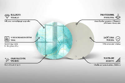 Tácek pod svíčku Modrá a zlatá abstrakce