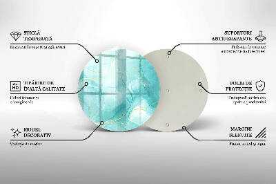 Tácek pod svíčku Modrá a zlatá abstrakce