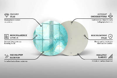 Tácek pod svíčku Modrá a zlatá abstrakce