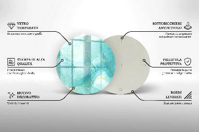 Tácek pod svíčku Modrá a zlatá abstrakce