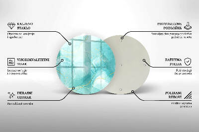 Tácek pod svíčku Modrá a zlatá abstrakce