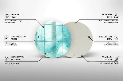 Tácek pod svíčku Modrá a zlatá abstrakce