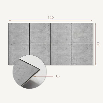 Obdélníkový nástěnný panel Surowy beton w minimalistycznym stylu