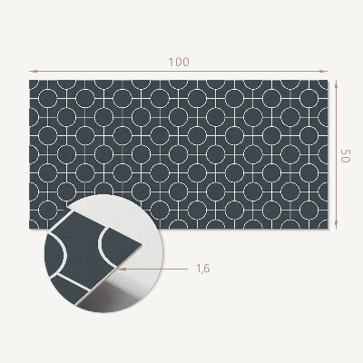 Obdélníkový nástěnný panel Wzór okręgów i linii w geometrii