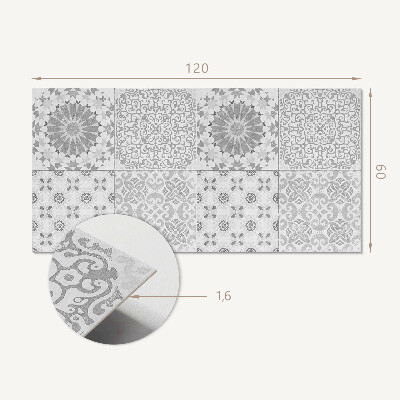 Obdélníkový nástěnný panel Motyw geometryczno-kwiatowy