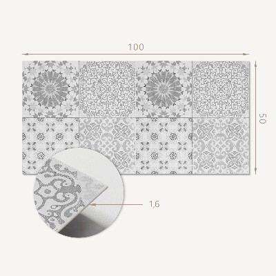 Obdélníkový nástěnný panel Motyw geometryczno-kwiatowy