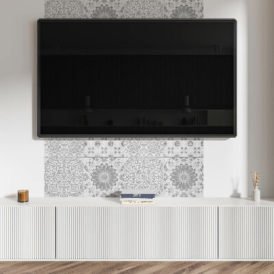 Obdélníkový nástěnný panel Motyw geometryczno-kwiatowy