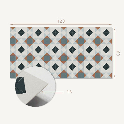 Obdélníkový nástěnný panel Kaflowy motyw geometryczny