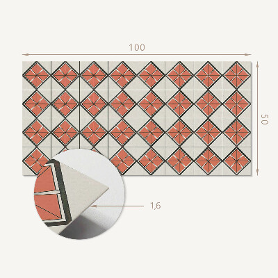 Obdélníkový nástěnný panel Wzór rombów w stylu geometrycznym