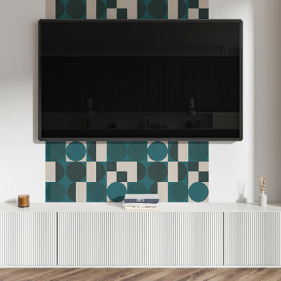 Obdélníkový nástěnný panel Kształty i formy w geometrycznym stylu