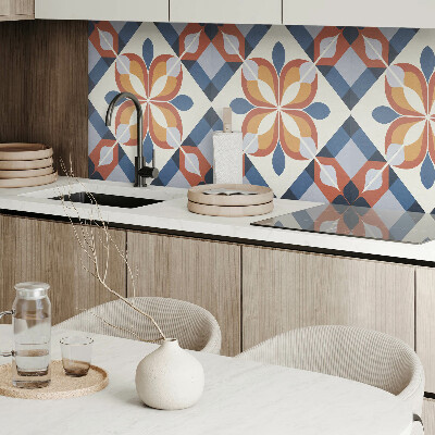 Obdélníkový panel na zeď Kwiatowy motyw w geometrycznym stylu