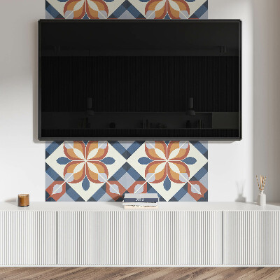 Obdélníkový panel na zeď Kwiatowy motyw w geometrycznym stylu