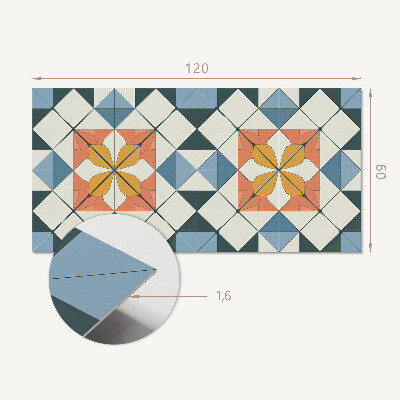 Obdélníkový obkladový panel Kwiatowy motyw w geometrycznych kształtach