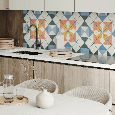 Obdélníkový obkladový panel Kwiatowy motyw w geometrycznych kształtach