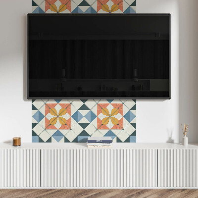 Obdélníkový obkladový panel Kwiatowy motyw w geometrycznych kształtach
