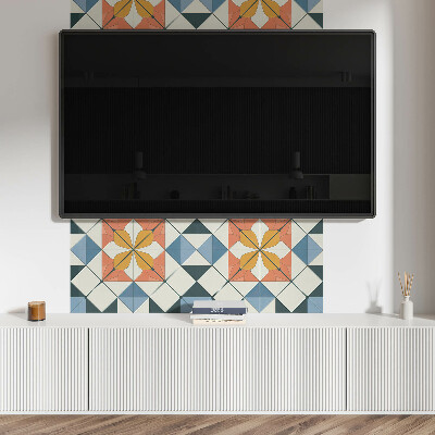 Obdélníkový obkladový panel Kwiatowy motyw w geometrycznych kształtach