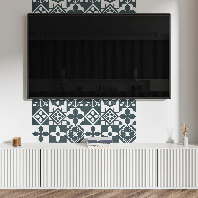 Obdélníkový panel na zeď Geometryczne motywy w kafelkach