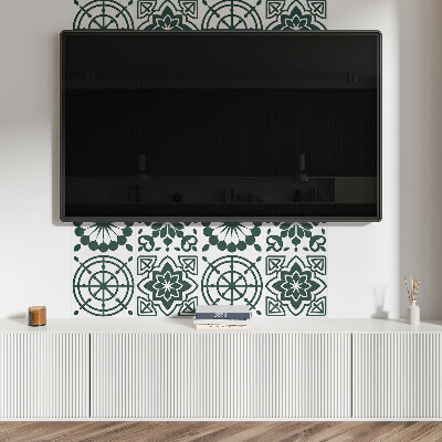 Obdélníkový nástěnný panel Kwiatowo-geometryczny wzór