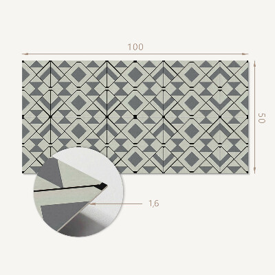 Obdélníkový obkladový panel Wzór rombowy w stylu geometrycznym