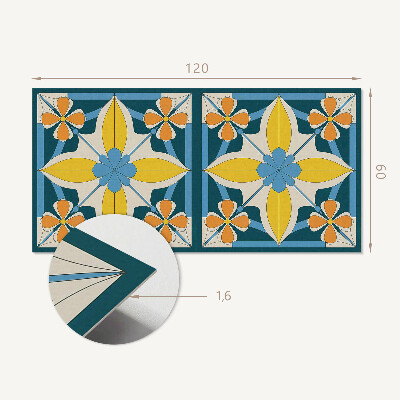 Obdélníkový nástěnný panel Kwiatowa geometria