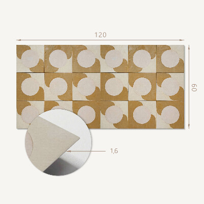 Obdélníkový obkladový panel Wzór geometrycznych kół i łuków