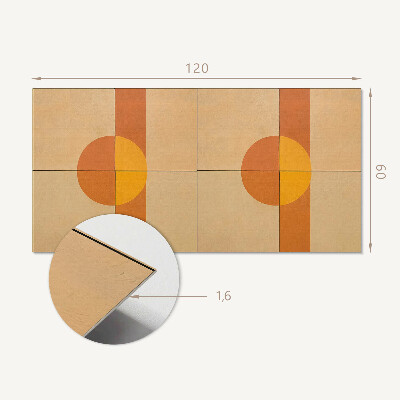 Obdélníkový obkladový panel Nowoczesny motyw kształtów geometrycznych